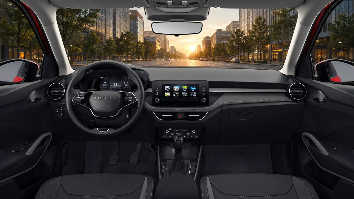 Škoda Fabia – na prenájom v Trnave - červená - interiér