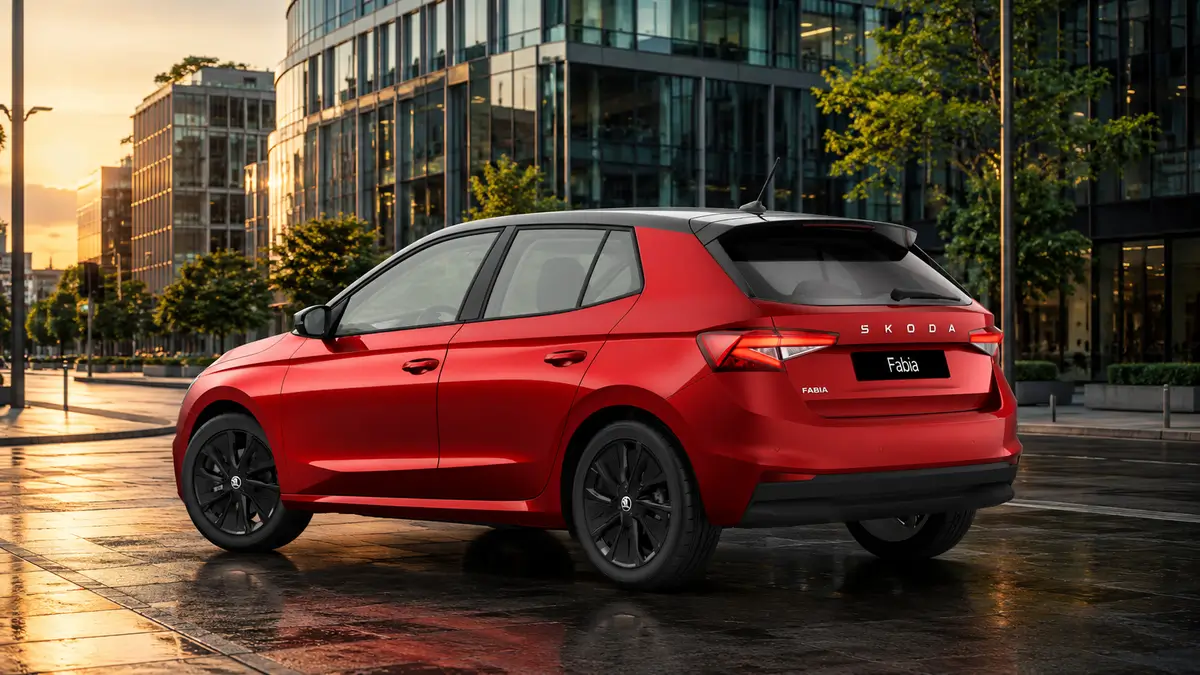 Škoda Fabia – na prenájom v Trnave - červená - zozadu